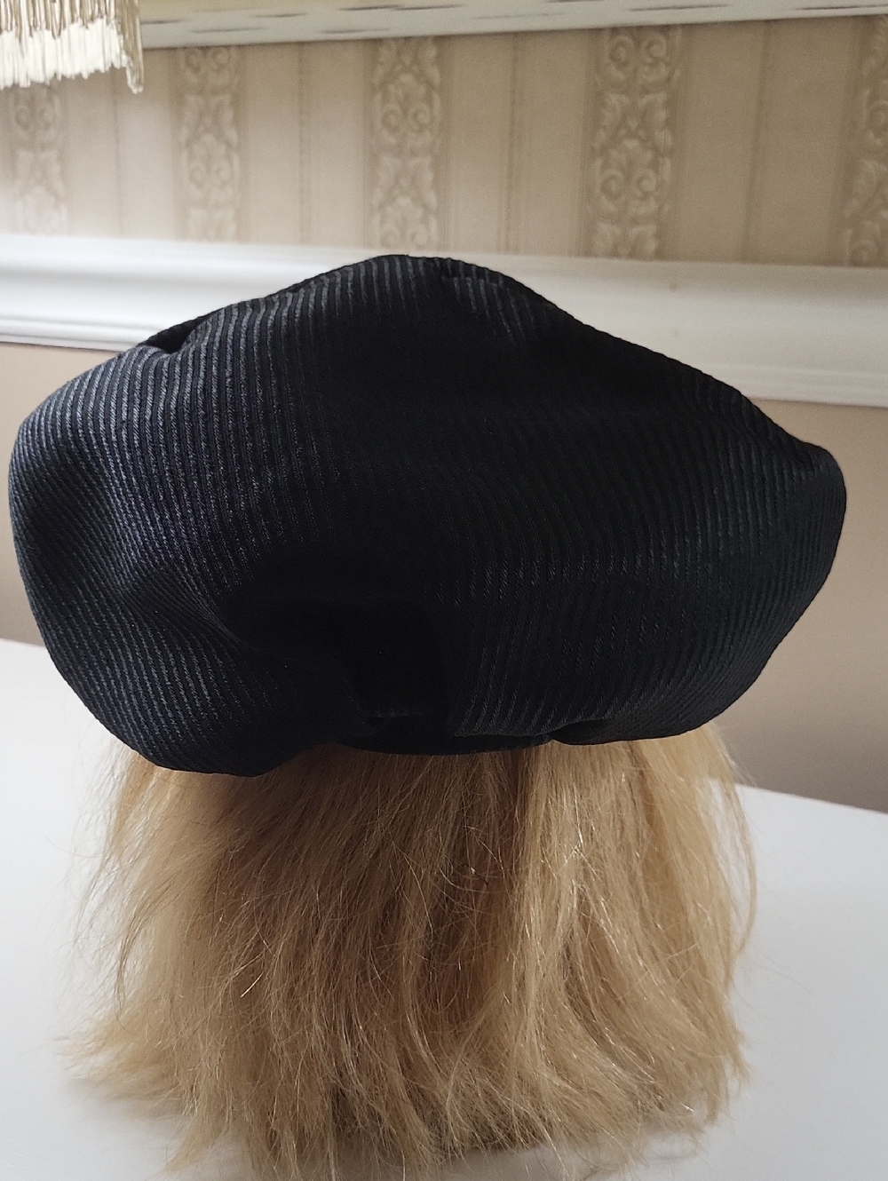 VTG. Classic Black Baker Boy HAT, ONE SIZE - Picture 5 of 9